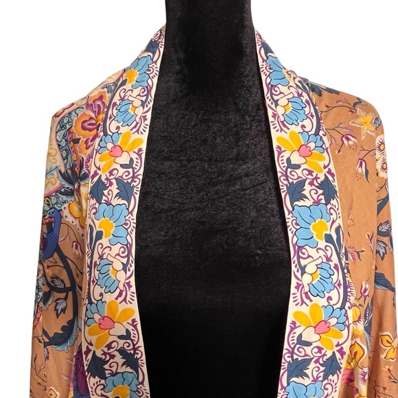 Umgee Boho Floral Kimono with Multicolor Design Layering Piece L/XL - Picture 3 of 11
